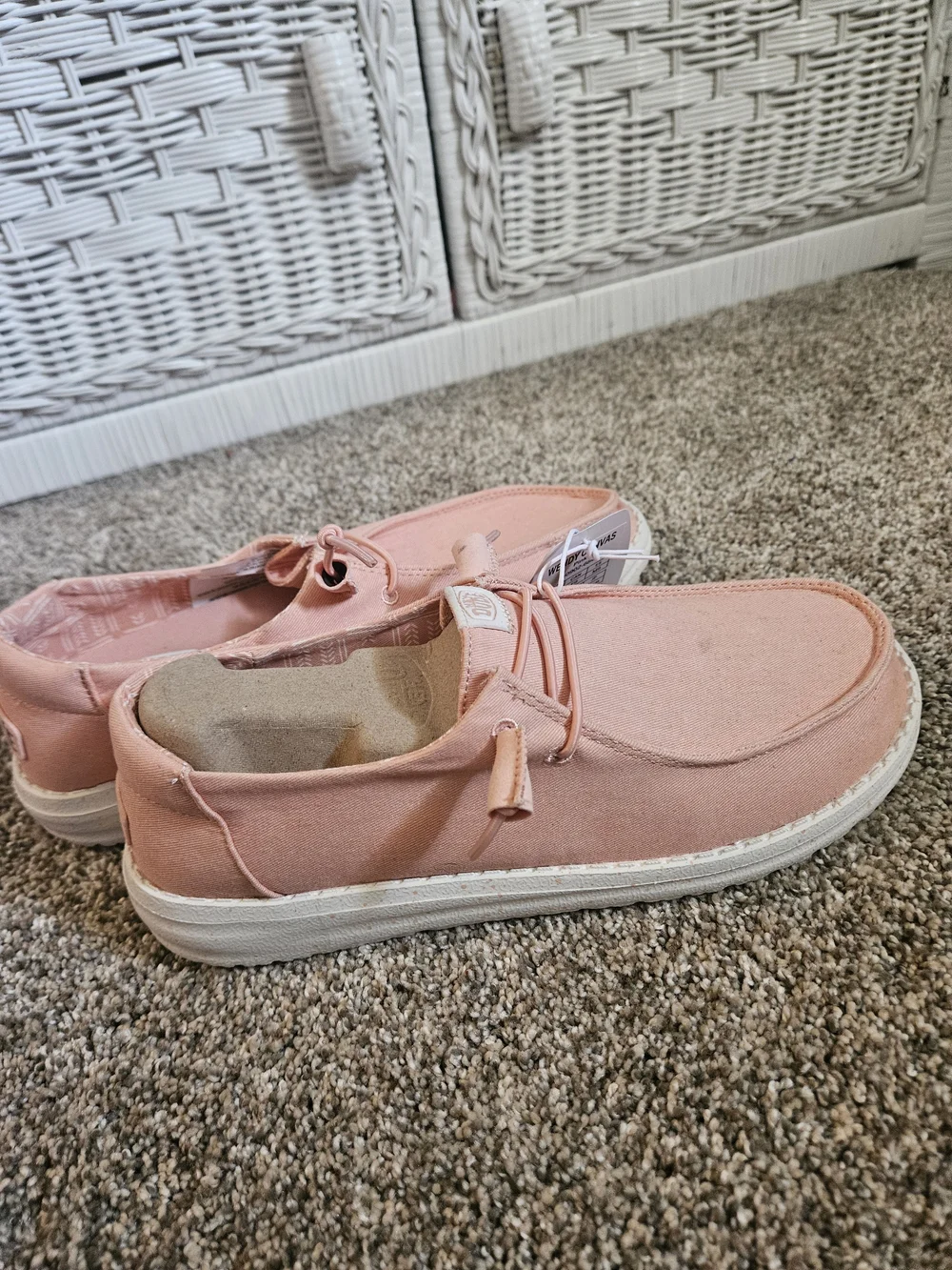 Hey Dude Wally Canvas Slip-On Sneakers in Peach - Picture 2 of 5